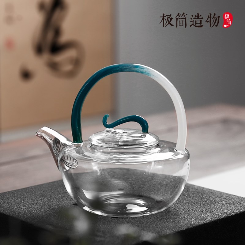 手工玻璃小茶壶小号泡茶器日式迷你功夫茶具单壶电陶炉煮茶壶