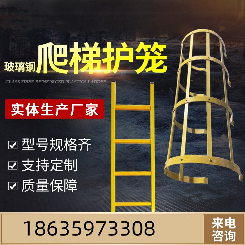 镀锌钢爬梯护笼i铁爬梯护笼玻璃钢爬梯护笼斜爬梯楼梯污水井铁梯