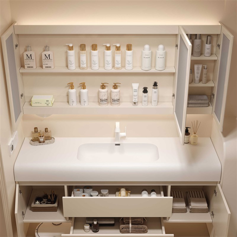 智能实木浴室镜柜挂墙式卫生间洗手间镜子置物架收纳储物单独镜柜