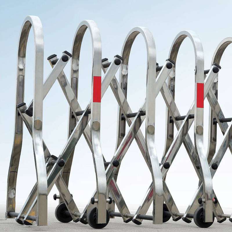 高速不锈钢路障迷你拦车门手动推拉平移门临时放哨围栏公路挡车门