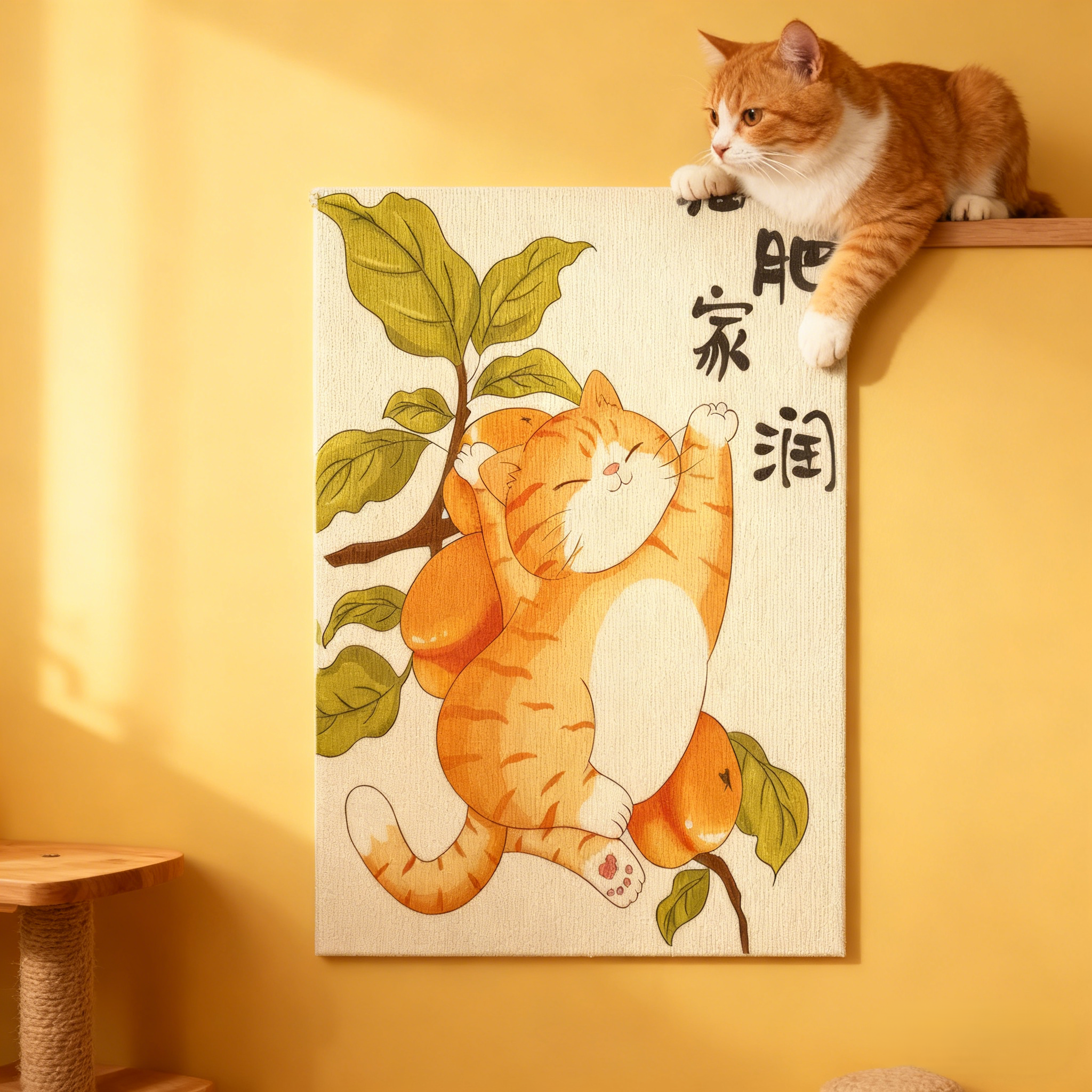 萌怪兽猫抓板立式墙贴不留胶耐磨不掉屑墙面沙发墙角大号猫咪玩具