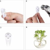 甄选创意六角壁挂玻璃花 水培植物花家居墙壁花 六角形花4个装