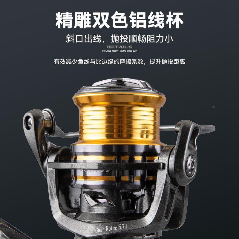 竿全金线杯纺车QWwtnzDB轮渔无轮间隙海路亚轮属远投海钓鱼线轮浅