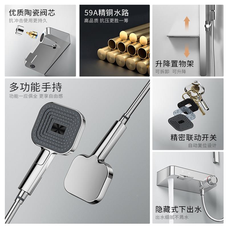 &铜419/杜拉唯宝家用分体式全花无喷洒套装小户型顶沐浴器