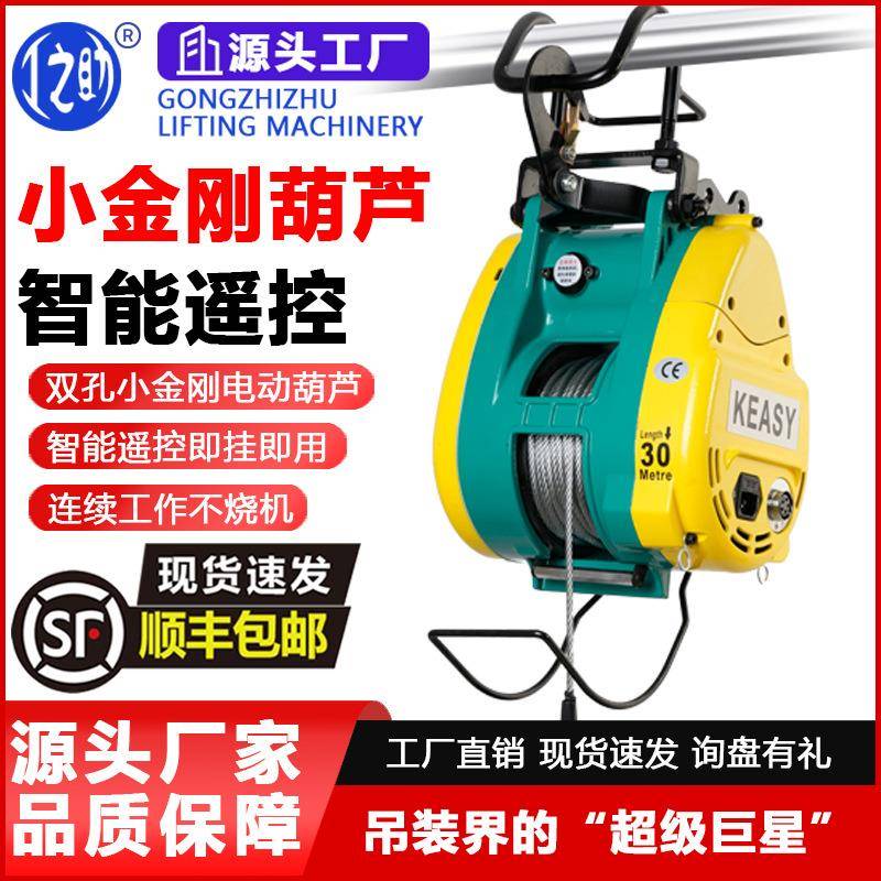 快速式提升机220v吊机悬挂式钢丝绳便携升降机双孔小金刚电动葫芦