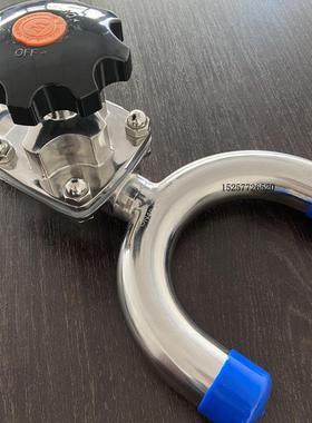U型隔膜阀 卫生级SS316L单卡U型隔膜阀卡式u型黑色手轮快装隔膜阀