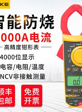 Fluke福禄克钳形表F302+ 303 305 312 317 电流表319交直流万用表