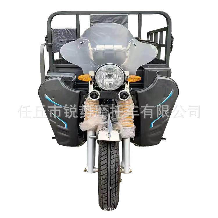 非洲热卖三轮燃油摩托车货运农用自卸翻斗车汽油摩托车载重王跨境