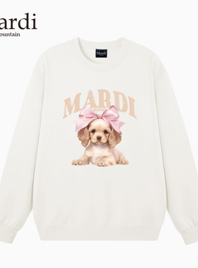 官方旗舰店Mardi Mountain韩国正品2025秋冬款印花套头圆领女卫衣