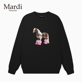 2026春款 官方旗舰店Mardi Mountain韩国正品 印花套头圆领女卫衣