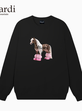 官方旗舰店Mardi Mountain韩国正品2026春款印花套头圆领女卫衣