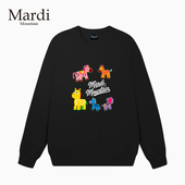 2026春款 官方旗舰店Mardi Mountain韩国正品 印花套头圆领女卫衣