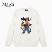 2026春款 官方旗舰店Mardi Mountain韩国正品 印花套头圆领女卫衣