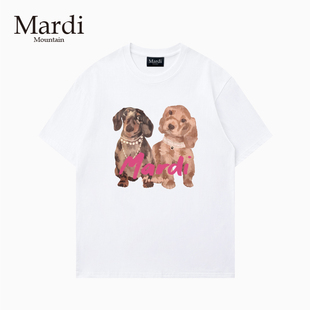 纯棉短袖 官方旗舰店 Mountain腊肠狗2025韩国新款 Mardi 女t恤 正品