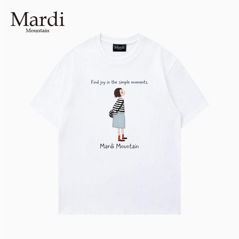 官方旗舰店 Mardi Mountain韩国正品2026春夏款宽松纯棉短袖女t恤