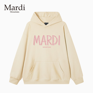 官方旗舰店Mardi Mountain韩国正品秋冬款印花套头长袖女连帽卫衣
