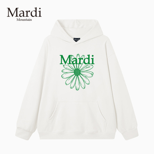 官方旗舰店Mardi Mountain韩国正品秋冬款印花套头长袖女连帽卫衣