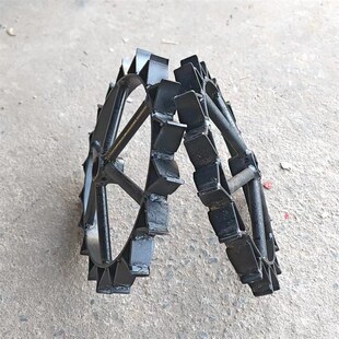 田园管理机行走铁n轮开沟培土机窄铁轮走沟底的轮子一对