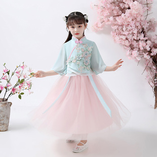 汉服女童2025新款春秋款古风唐装三月三民族服装中国风超仙襦裙