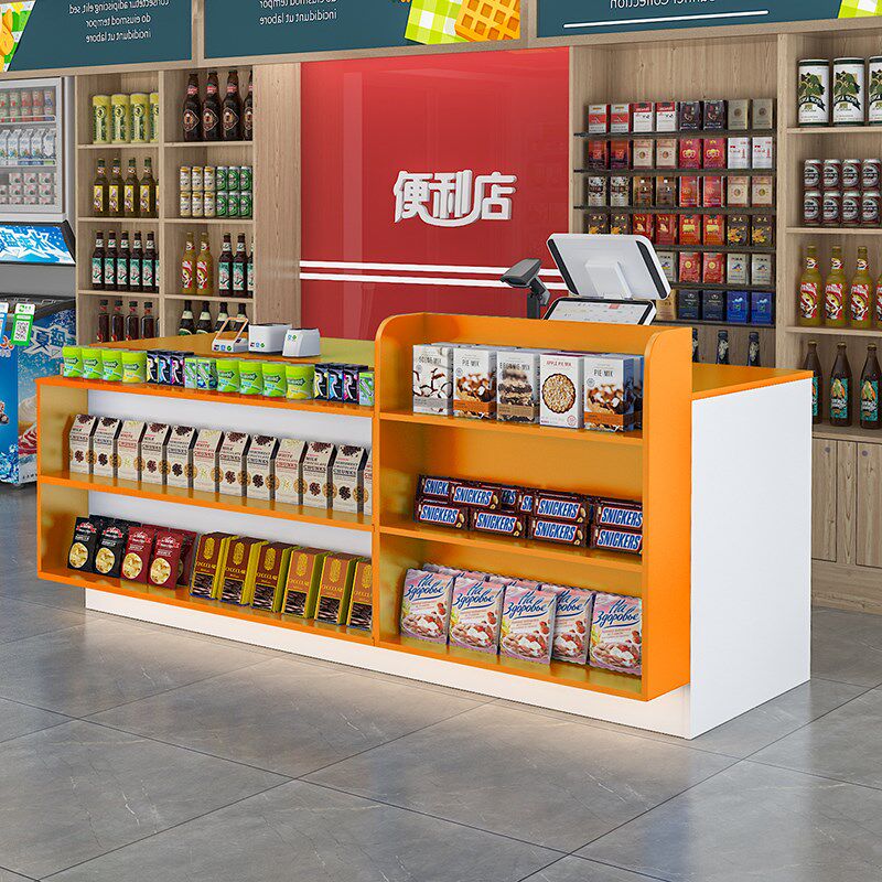 吧台桌收银c台店铺小型柜台超市收款台便利店文具店转角前台接待