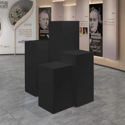 地台展示台模特橱k窗站台方形底座立柱商业会展产品陈列展台黑色