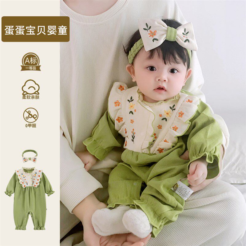 女宝宝连体婴儿衣服春装超萌公主洋气幼儿1岁开春季0小月龄3个月6