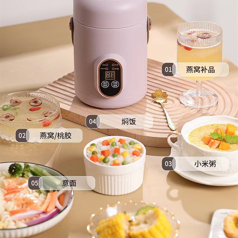 快煮锅迷b你炖煮锅可携式电汤煲饭家用煲粥专用学生宿舍一体电炖