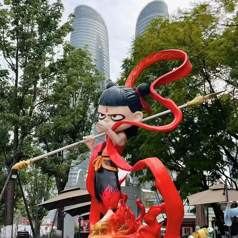 大型玻璃钢卡通人物雕塑定制户外广场商业IP美陈S企业公仔景观摆