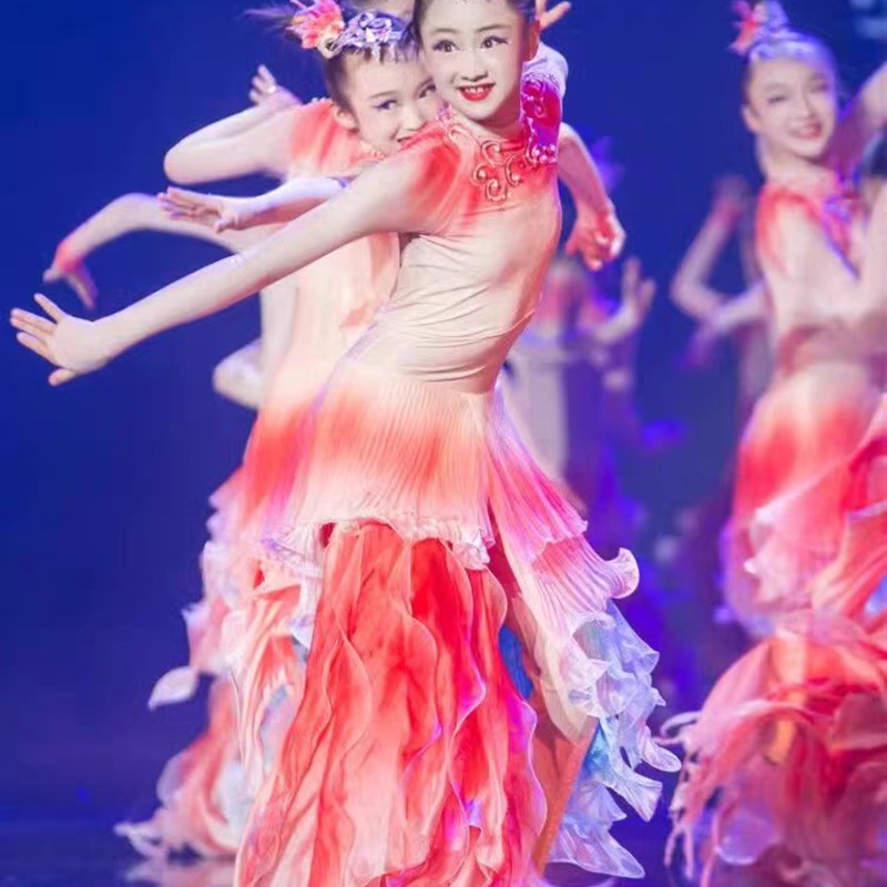 第十二届小荷风采云波里锦鲤儿童演出服唧唧鱼儿跃女童锦鲤演出服