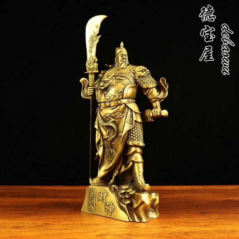铜关公铜像摆件纯铜关羽像家用y供奉武财神店铺开业客厅办公室大