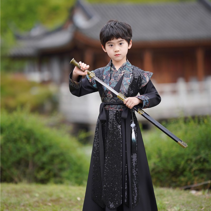 男童汉服2023秋季新款高端儿童古风武侠刀客古装少爷唐装帅气侠客