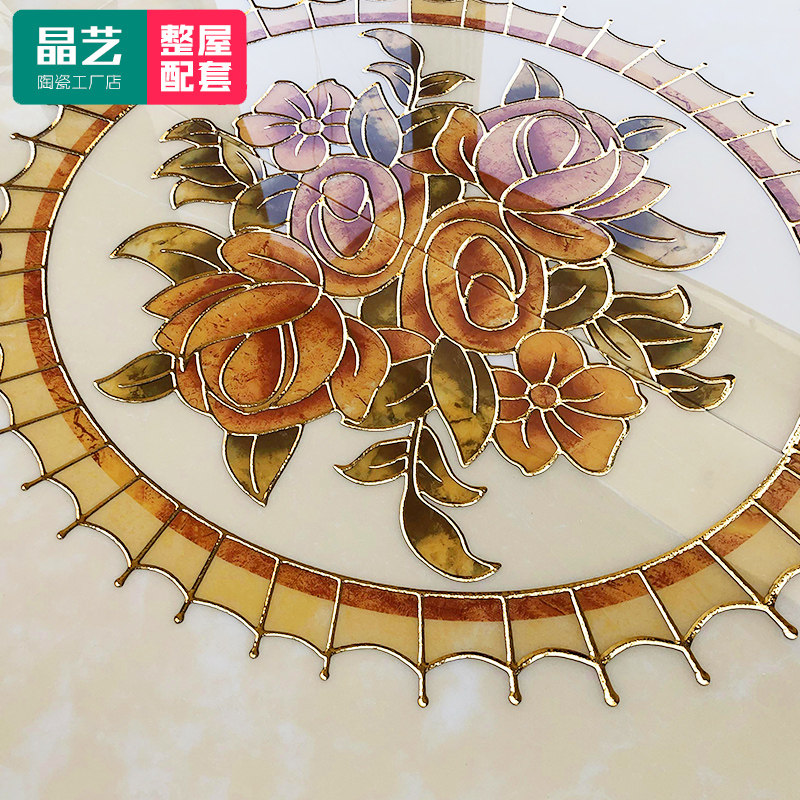 欧式拼花瓷砖800x800门厅入户玄关客厅拼花地砖抛U晶砖防滑地毯砖