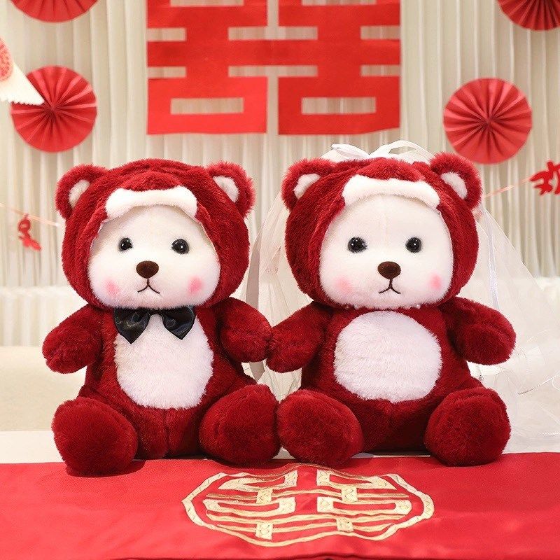 压床结婚娃娃一对新款新婚礼物送新人喜娃抱S枕公仔婚房床上萌