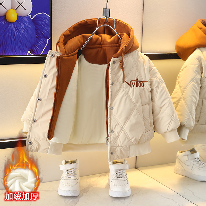 男童棉服冬季2023新款洋派冬款棉衣男孩棉袄儿童冬装外套加绒加厚