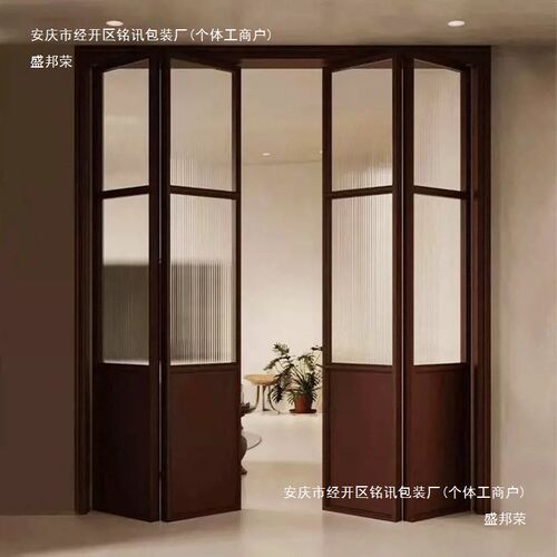 双开卧室门风门浴室对开门法式折叠门隔断推拉门实V木门奶油新款