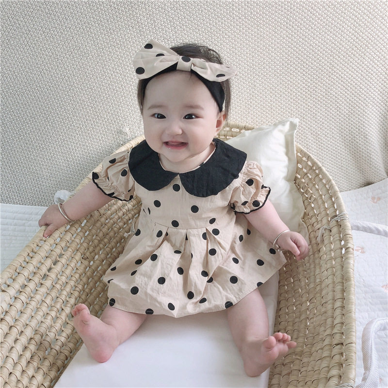新生婴儿短袖连体衣爬服韩版宝宝夏装哈衣纯棉薄款夏季衣服满月潮