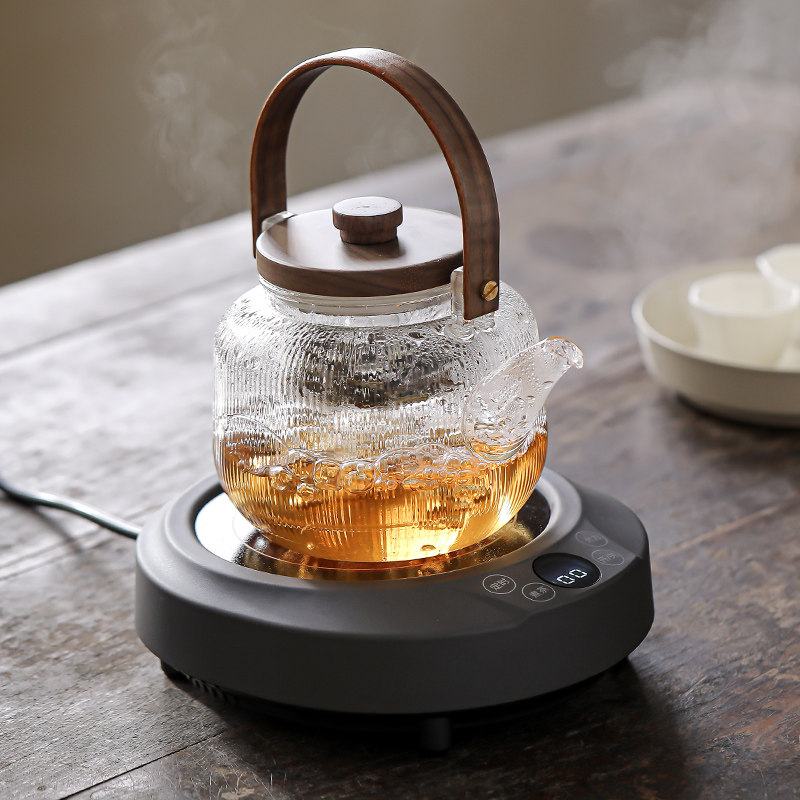 围炉煮茶家d用室内烤炉电陶茶炉一套庭院煮茶器煮茶炉玻璃茶壶套