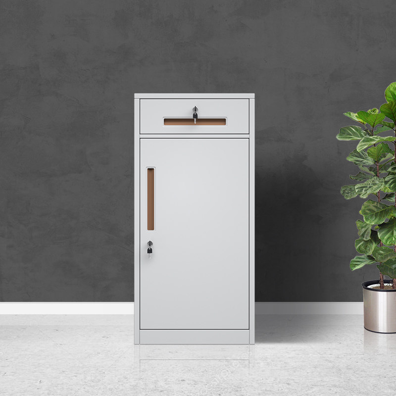 文件柜矮柜桌边铁皮办公室收纳带锁小柜子资料档案小型工具储物柜