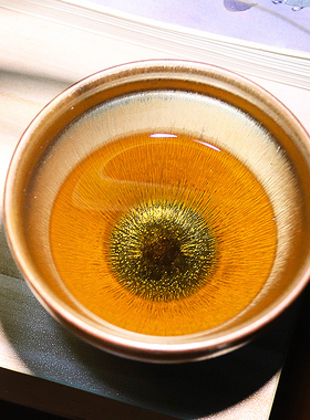 建盏茶杯金兔毫主人杯 手工铁胎原矿天目束口茶盏陶瓷碗个人专用