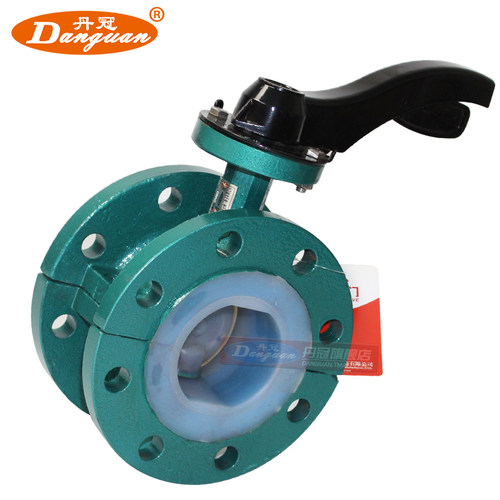 D41F46-16C 10C衬氟手动法兰蝶阀 衬氟蝶阀  耐酸耐碱防腐蚀DN200