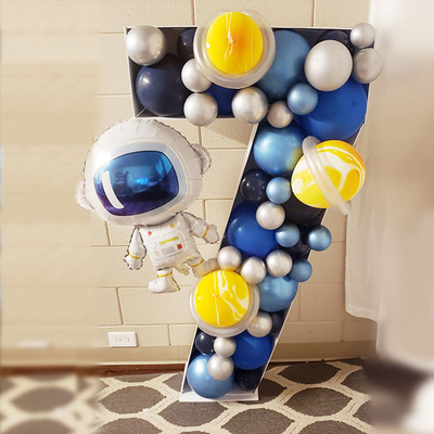 宝贝周岁生日布置数字气球立柱KT板盒子填充模具发光派对装饰布置