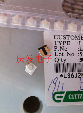 日本西铁城 LS6J2M-1YG 轻触开关贴片6脚 带LDE灯 按键开关 绿色