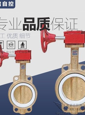 WD371X-16T/C954海水盐水船用铝青铜涡轮对夹式全铜蝶阀DN50-300