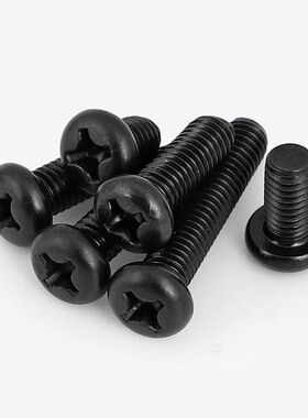 M6M8M10 黑色304不锈钢PM盘头十字螺丝钉GB818镀黑锌圆头圆机螺栓