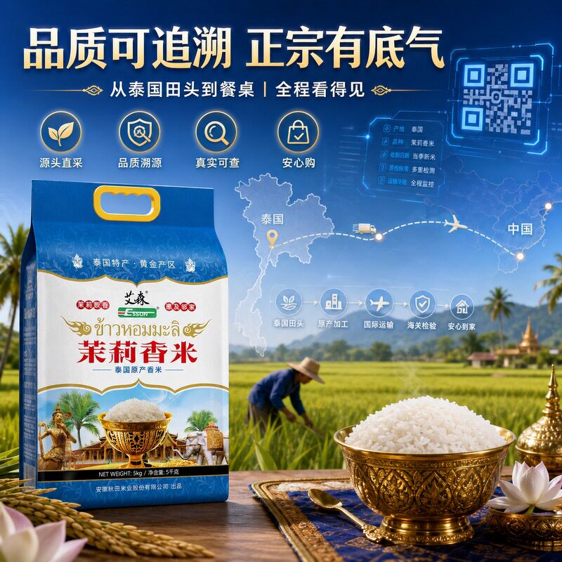 泰国茉莉香米丝苗米当季新米一级品质粒粒分明软糯Q弹 5kg 家庭装