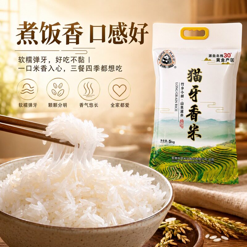 猫牙米长粒香米新米鲜米粒粒分明Q弹 煲仔饭炒饭专用 10斤 家庭装