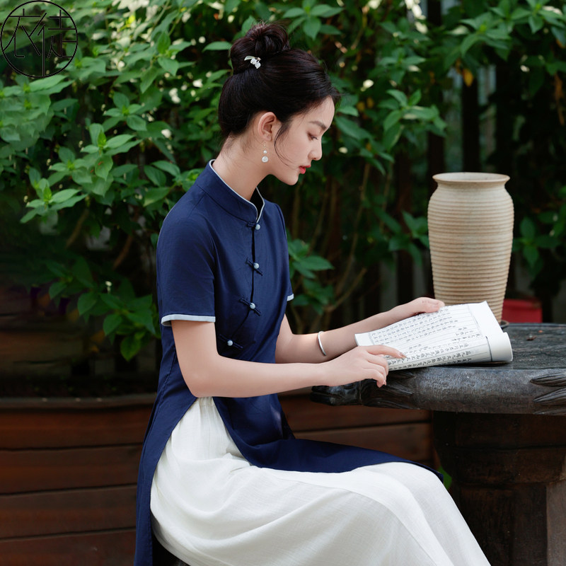 唐装中国风女装夏装改良旗袍上衣拜佛衣服高端茶服禅服茶艺师服装
