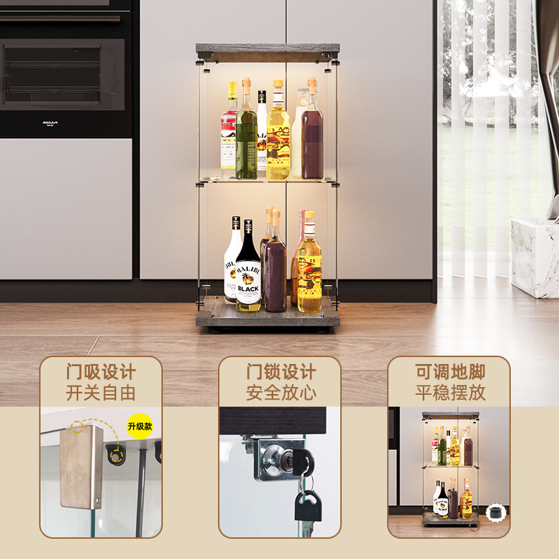 酒柜玻璃展示柜酒架置物架柜子储物D柜装饰品摆件角柜靠墙家用货