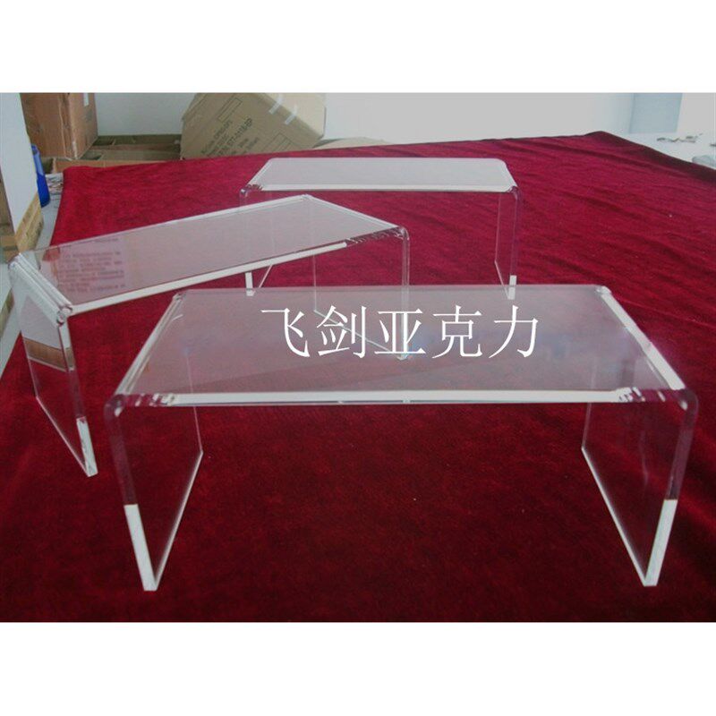 亚克力透明展示架公仔模型托架鞋架倒U字型架 R亚加力胶架热弯架