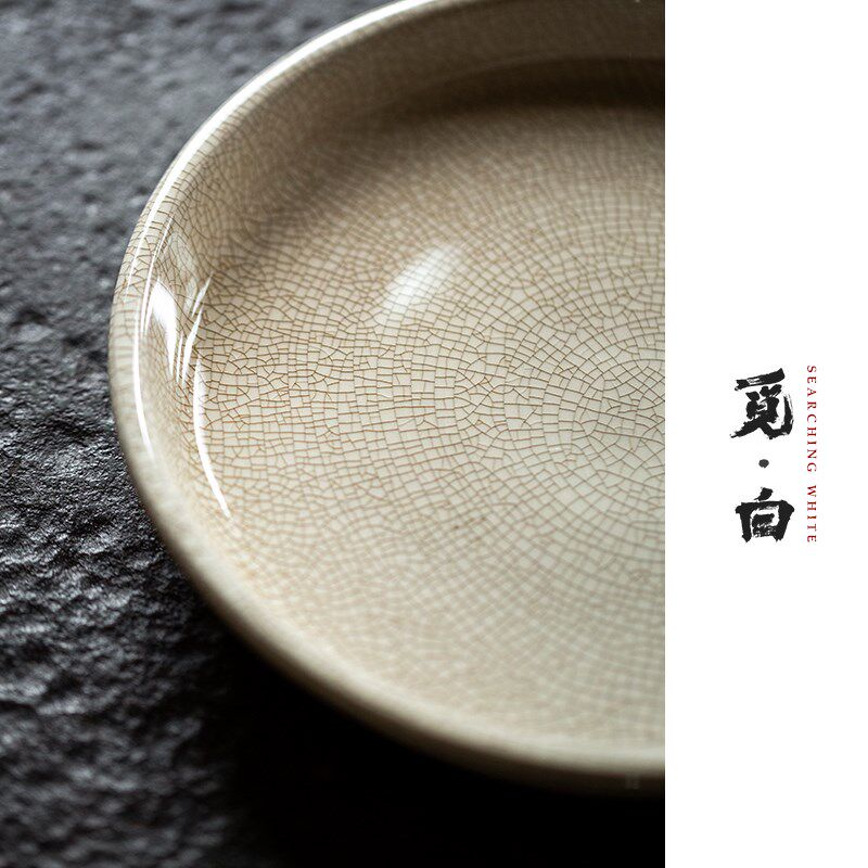 觅白工夫茶盘开片壶承漳州窑v杯托老物潮州茶托器具可养定窑干泡